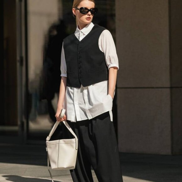 Proenza Schouler White Label Barrow Off-White Leather Bucket Bag - Picture 16 of 16